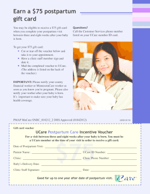UCare Postpartum Care Incentive Voucher