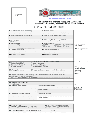 Turkey Visa Application Form