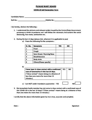 Punjab wakf board self declaration form
