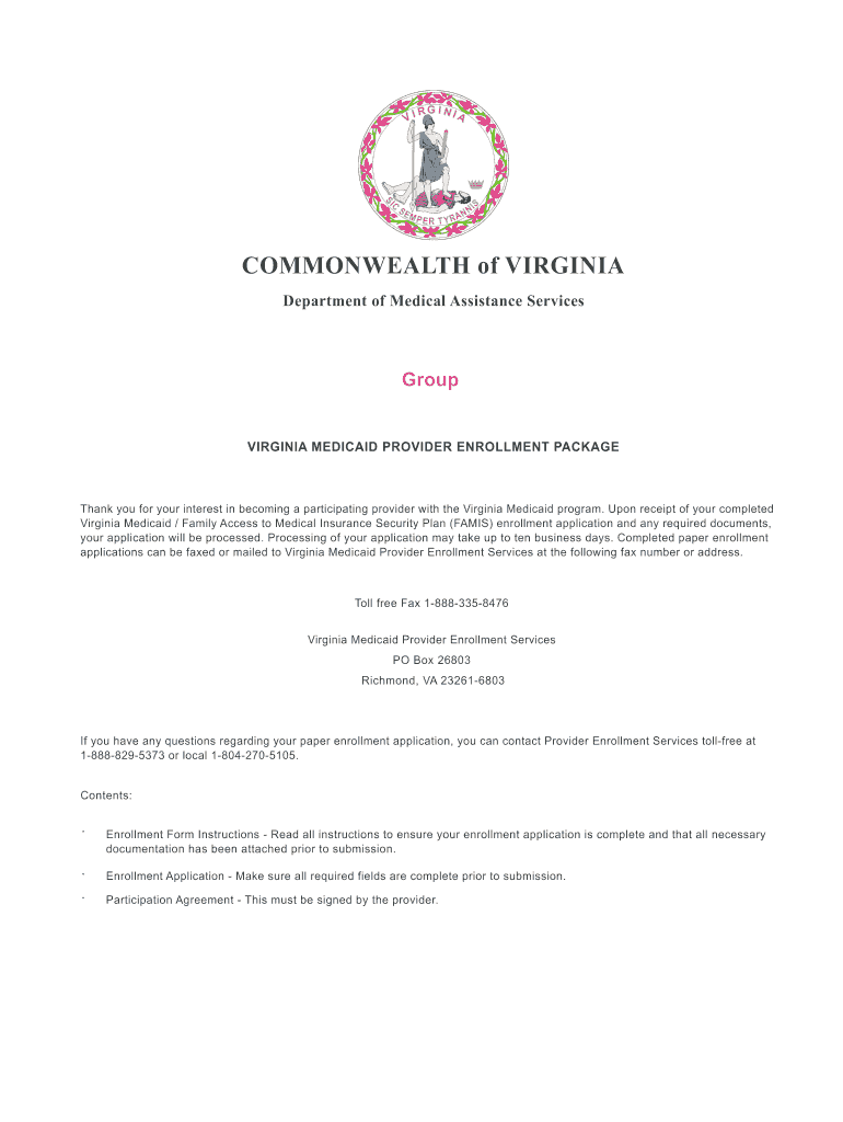 Fillable Online Department Of Medical Assistance Services - Virginia ...
