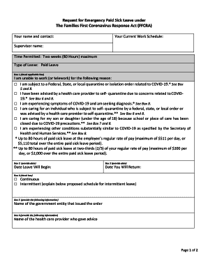 Request for Emergency Paid Sick Leave under