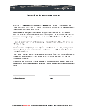 Consent Form for Temperature Screening