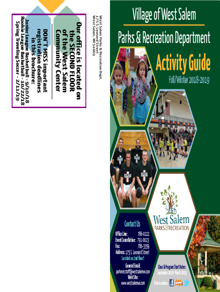 Fillable Online Activity Guide West Salem, Wisconsin Fax Email Print