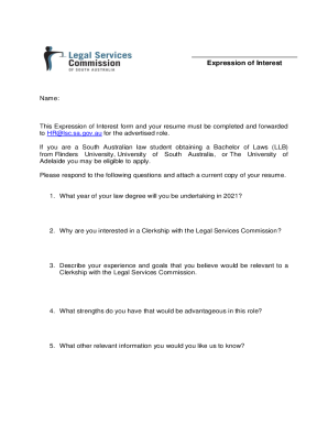 EOI Form - Legal Services Commission of South Australia