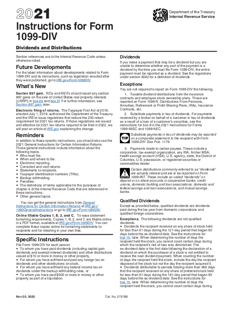 1099 div instructions 2021 Preview on Page 1