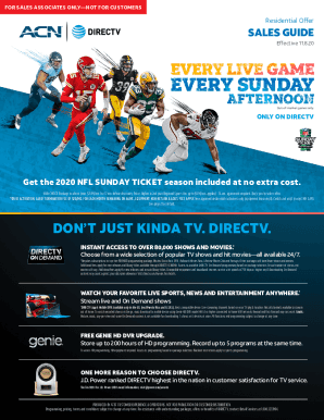 Fillable Online DIRECTV Choice Package - 185+ Channels, NFL SUNDAY ...
