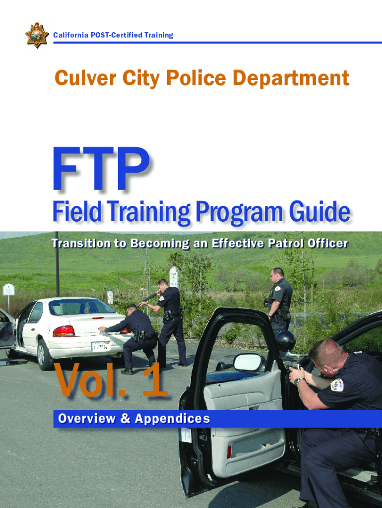 Fillable Online Field Training Program Guide Culver City Police