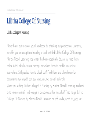 lilitha nursing college application letter