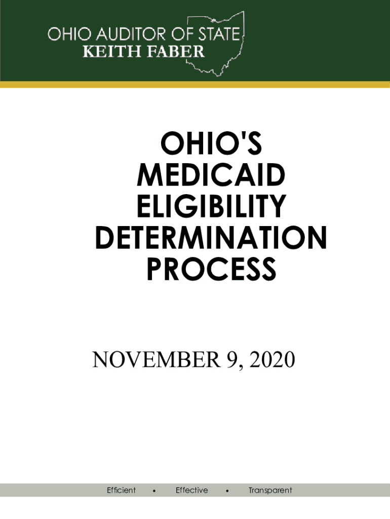 Fillable Online OHIO'S MEDICAID ELIGIBILITY DETERMINATION PROCESS Fax ...