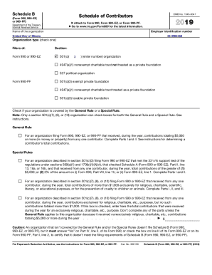 Schedule B Contributor Information Form