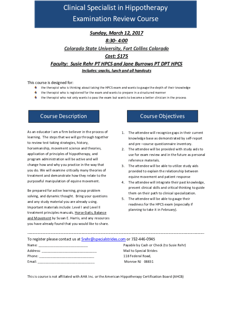 Fillable Online Hippotherapy Fort Collins Your Equine Therapy TeamMy