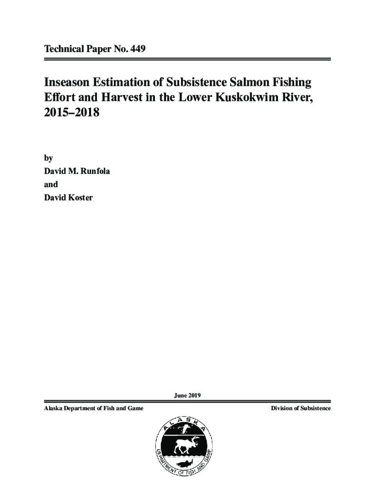 Fillable Online Technical Paper No. 427 Alaska Subsistence and Personal