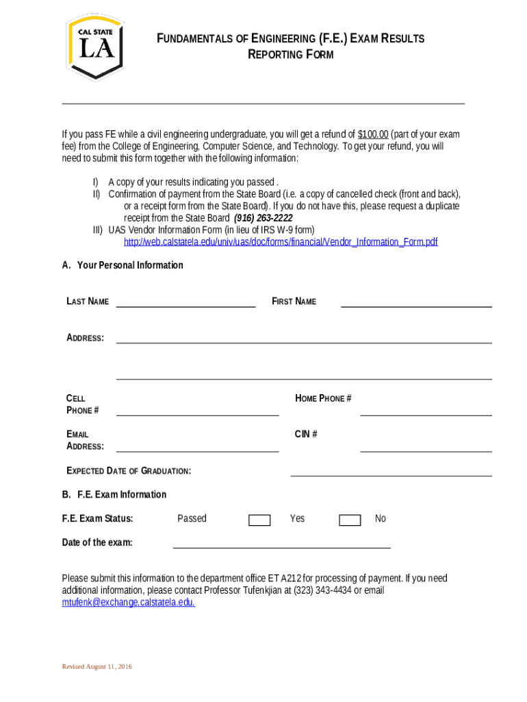 EIT Refund California State University Los Angeles Doc Template EIT Refund California State University Los Angeles Doc Template