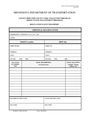 Fillable Online Regulated Waste Management - Minnesota Department of