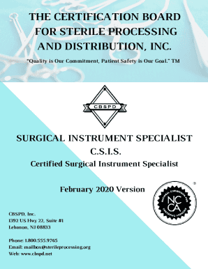 Fillable Online SPD Surgical Instrument Specialist Certification Exam C Fillable Online SPD Surgical Instrument Specialist Certification Exam C