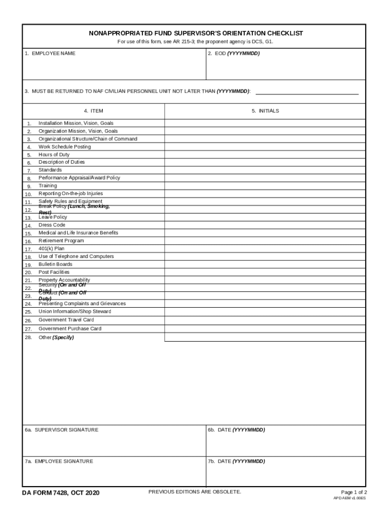 Da 7428: Fill out & sign online | DocHub