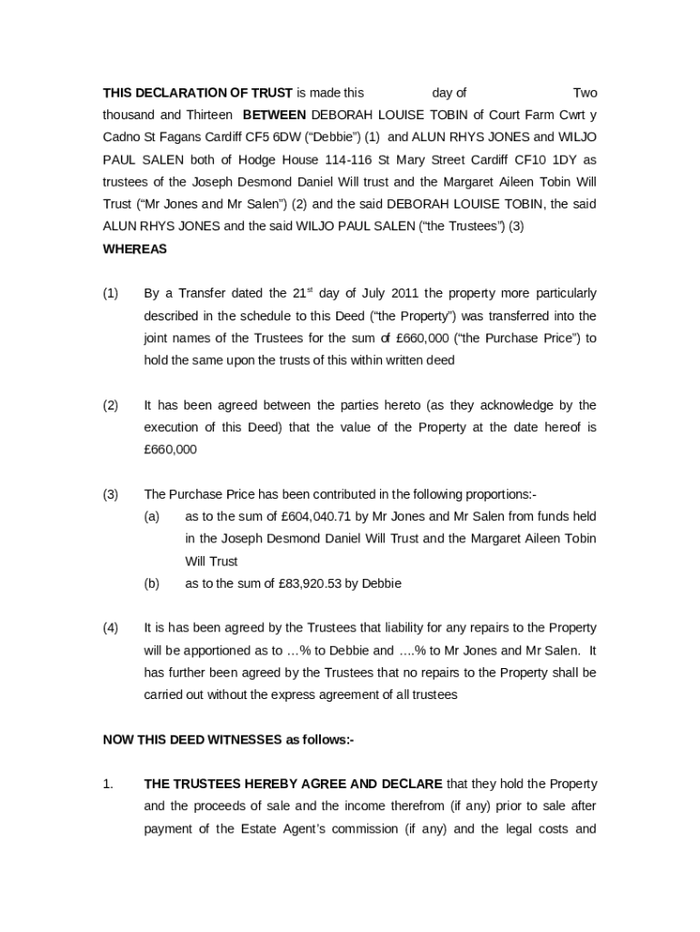 Declaration Of Trust Free Template CTLGA Declaration Of Trust Free Template CTLGA