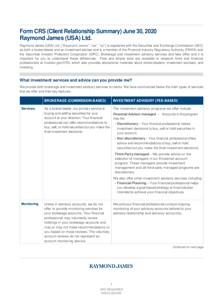 Fillable Online Form CRS Raymond James (USA) Ltd. Fax Email Print pdfFiller