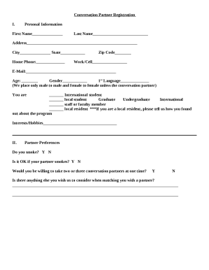 Conversation Partner Registration