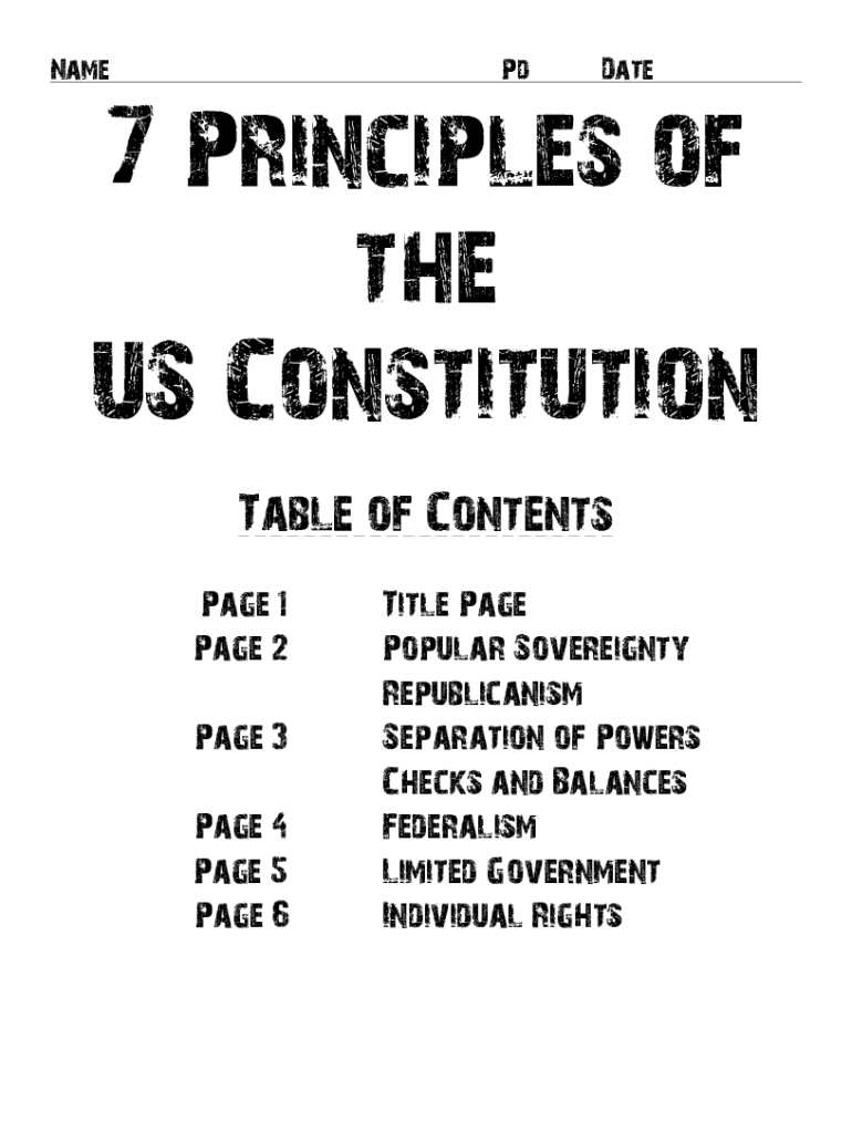 Us Constitution Table Of Contents - Fill Online, Printable, Fillable ...