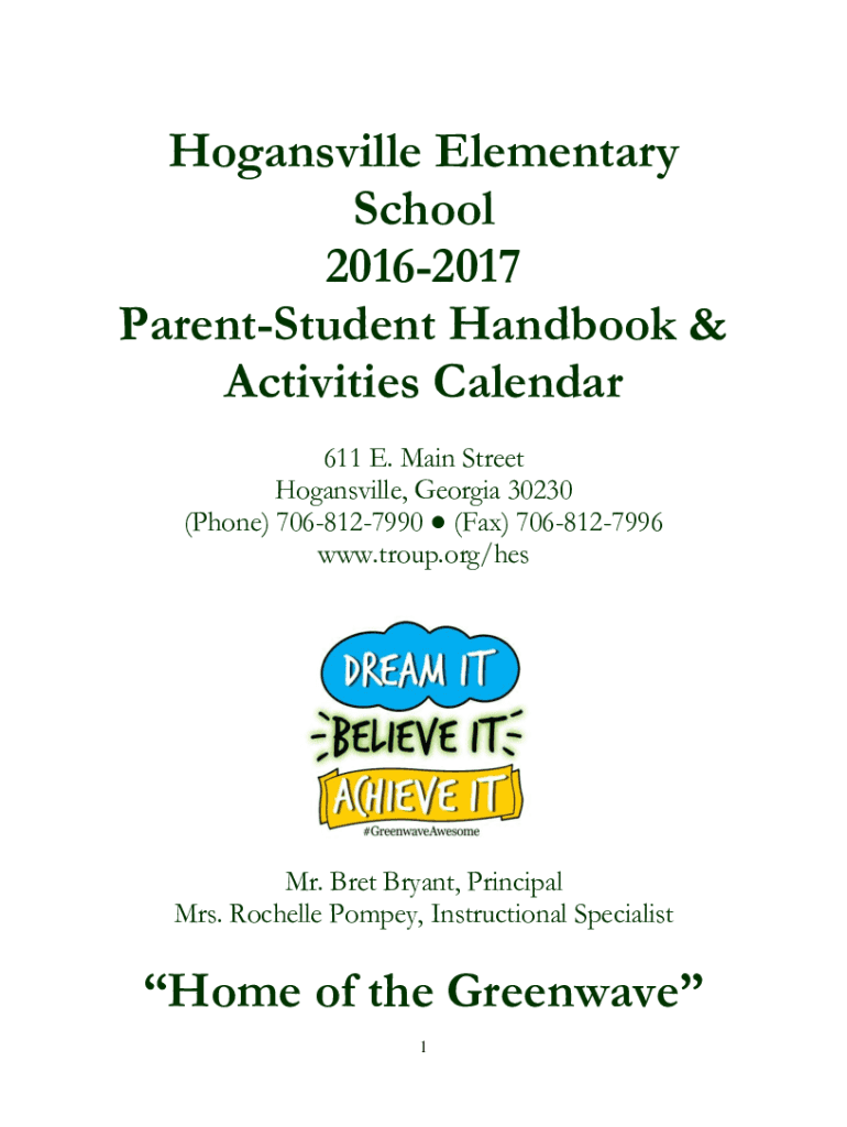 Fillable Online Hogansville Elementary 611 E Main St Hogansville, GA