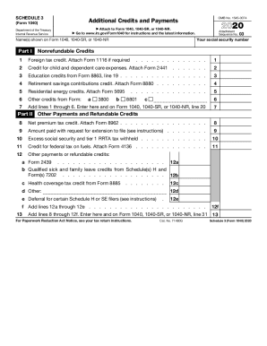 Irs Schedule 3 For 2022 2020 Form Irs 1040 - Schedule 3 Fill Online, Printable, Fillable, Blank -  Pdffiller