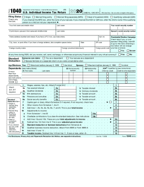 Irs 1040 Form Pdffiller