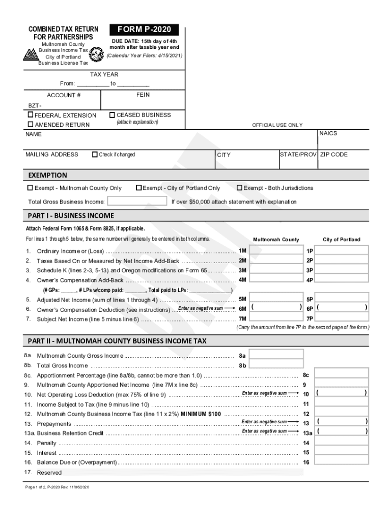 p form Preview on Page 1