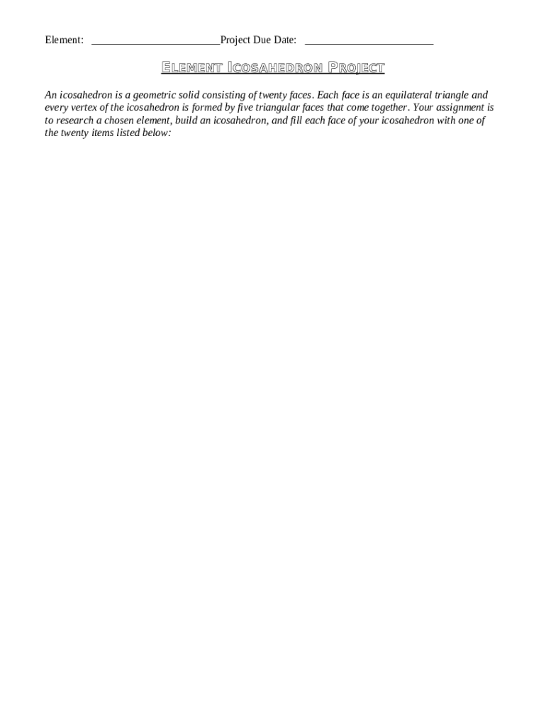 icosahedron template printable Doc Template | pdfFiller