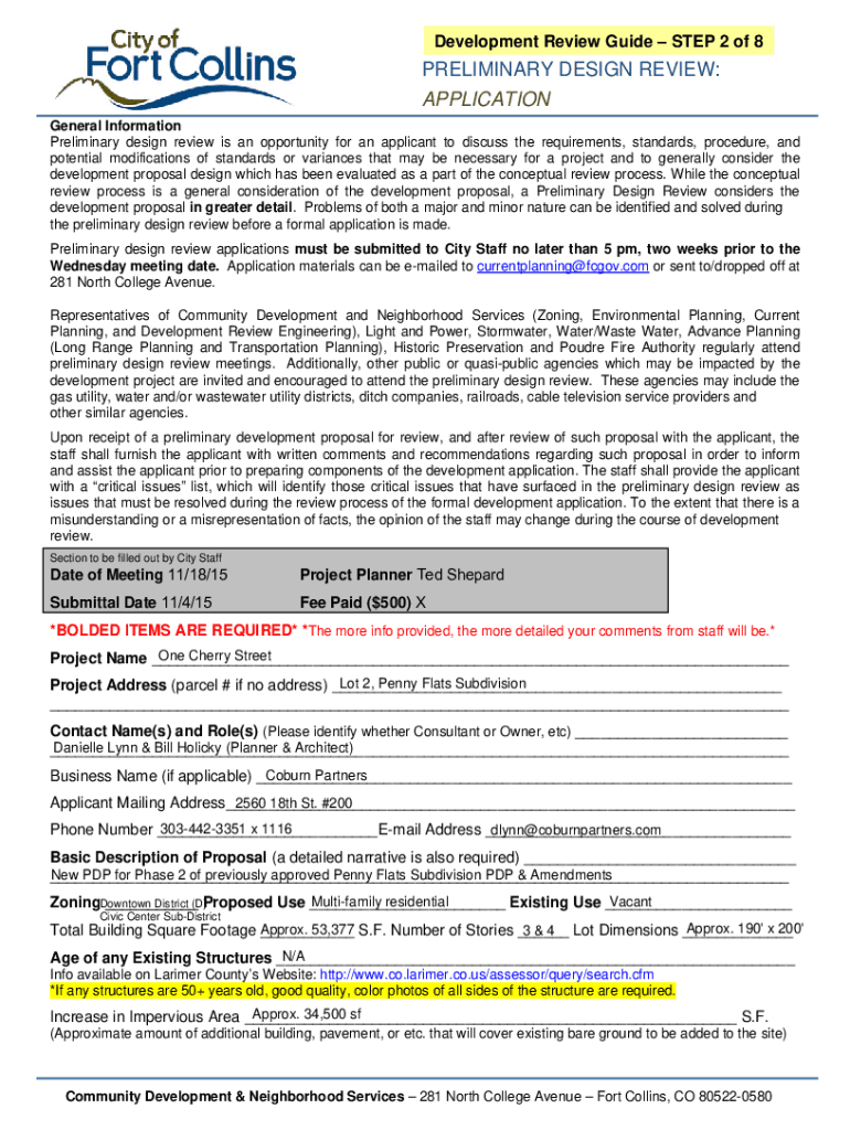 Fillable Online Development Review Guide STEP 2 of 8 PRELIMINARY Fax ...