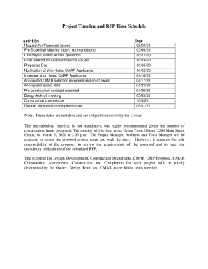 Fillable Online Project Timeline and RFP Time Schedule Fax Email Print ...