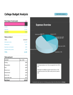 college budget template form