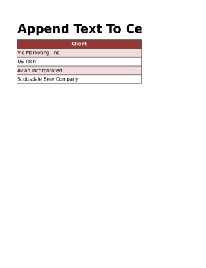 Append Text to Cells in Excel