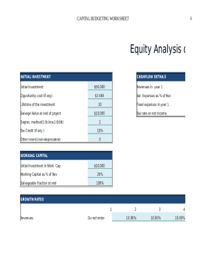 capital budget template