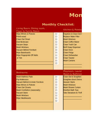 house cleaning worksheet