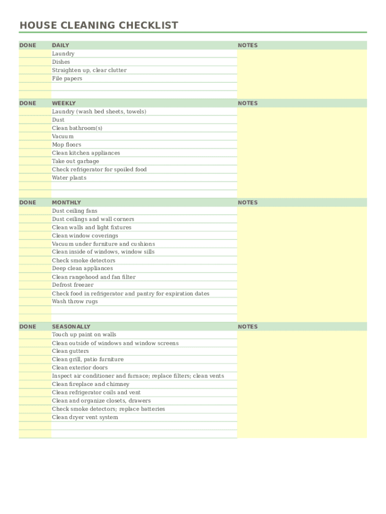 cleaning schedule Preview on Page 1