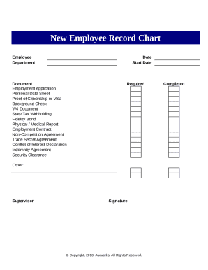 Employment application