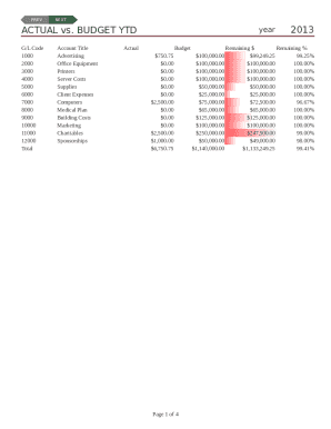 budget comparison template