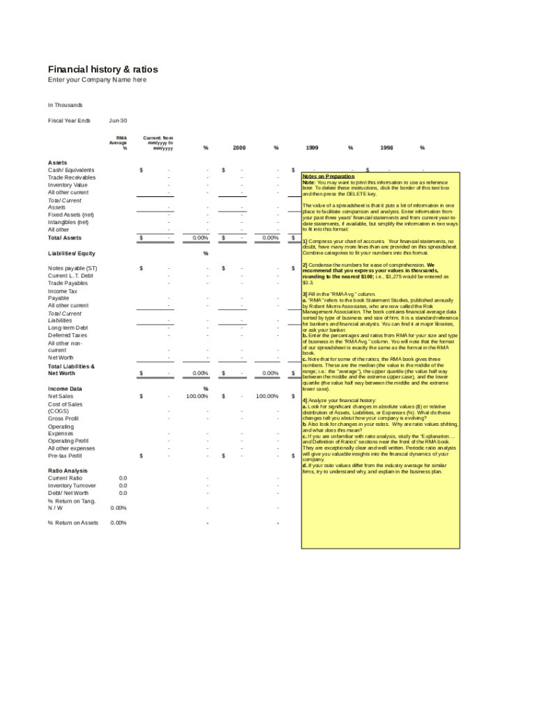Financial Ratios Worksheet Fill Online, Printable, Fillable, Blank