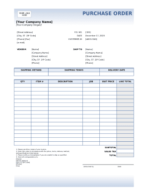 purchase order template