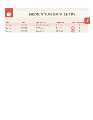 Medication Schedule Medication Schedule Template