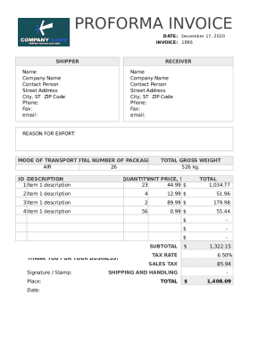 Proforma Invoice Template