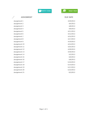 student assignment template form