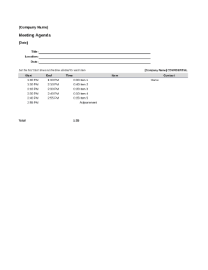 Meeting Agenda