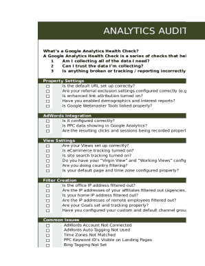 Analytics Audit Checklist