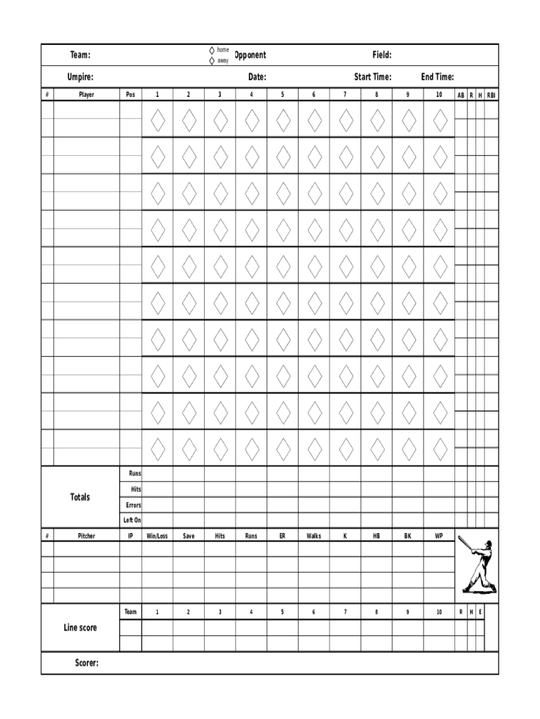 Baseball Scorecard Template Fill And Sign Printable Template Online 