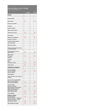 balance sheet templates form