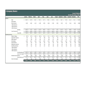 monthly income statement template