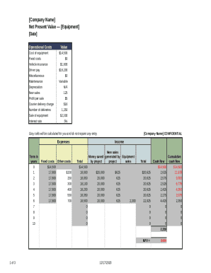 net present value calculator