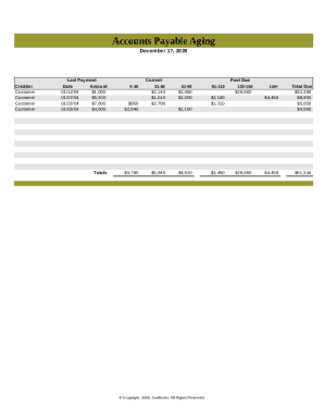 accounts payable aging